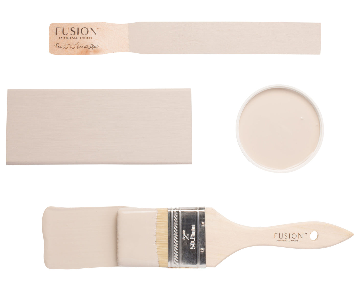 Neutral taupe brush flat lay from Fusion Mineral Paint