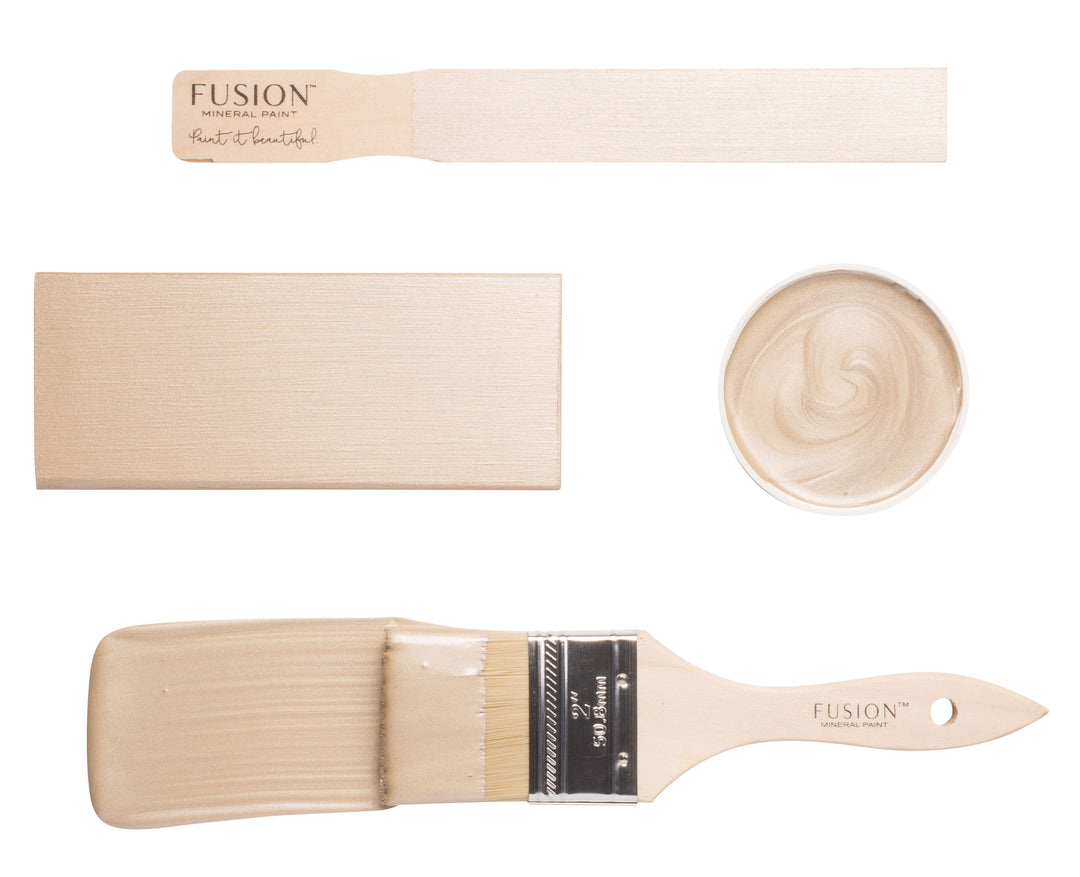 Gold brush flat lay from Fusion Mineral Paint