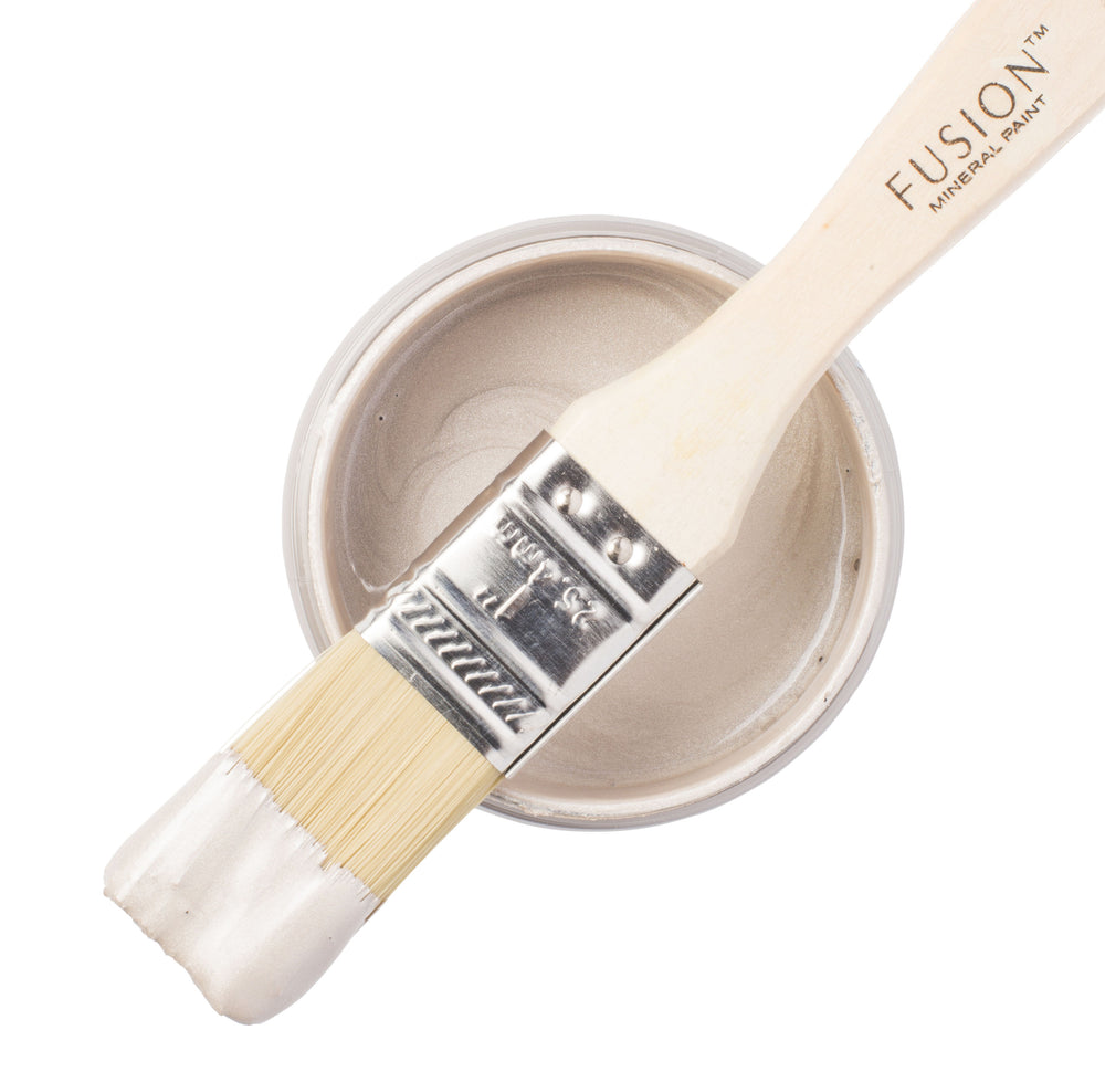 Champagne paint can and brush from Fusion Mineral Paint