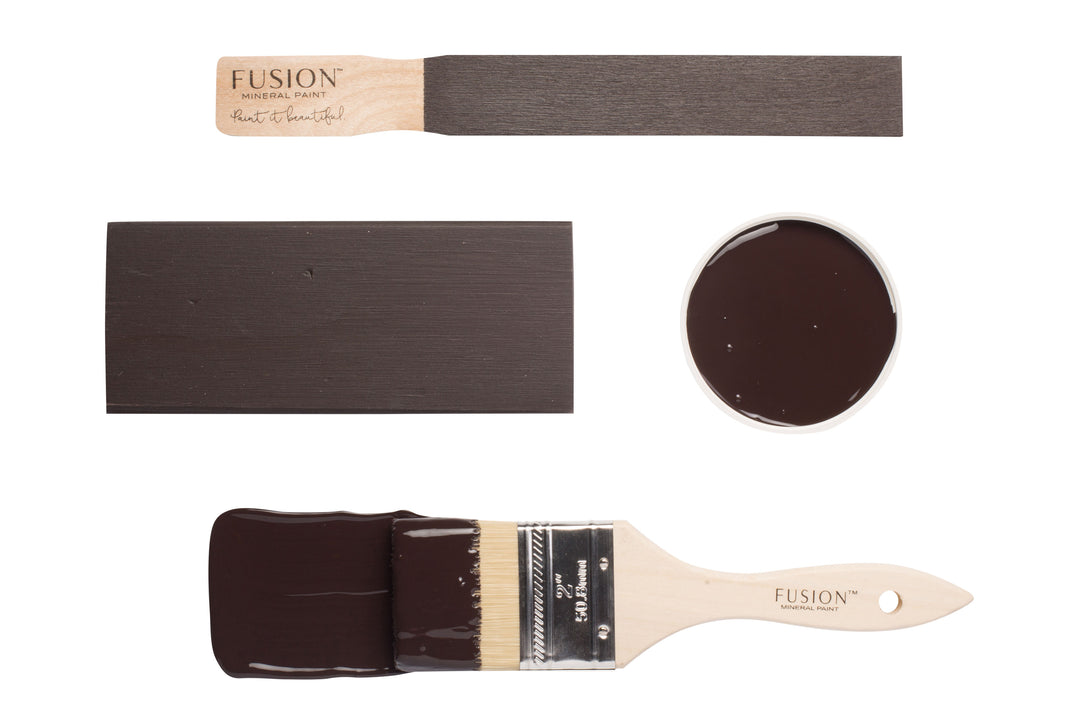 Deep rich brown brush flat lay from Fusion Mineral Paint
