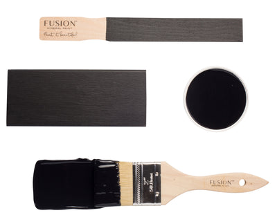 Coal black brush flat lay from Fusion Mineral Paint