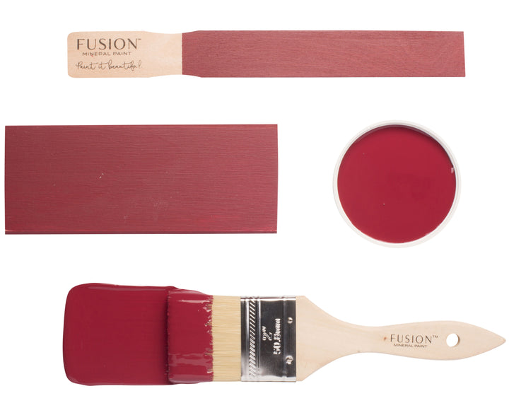 Burgundy red brush flat lay from Fusion Mineral Paint