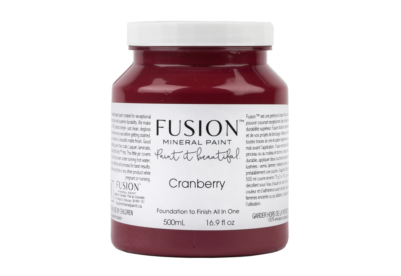 Burgundy red 500ml pint from Fusion Mineral Paint