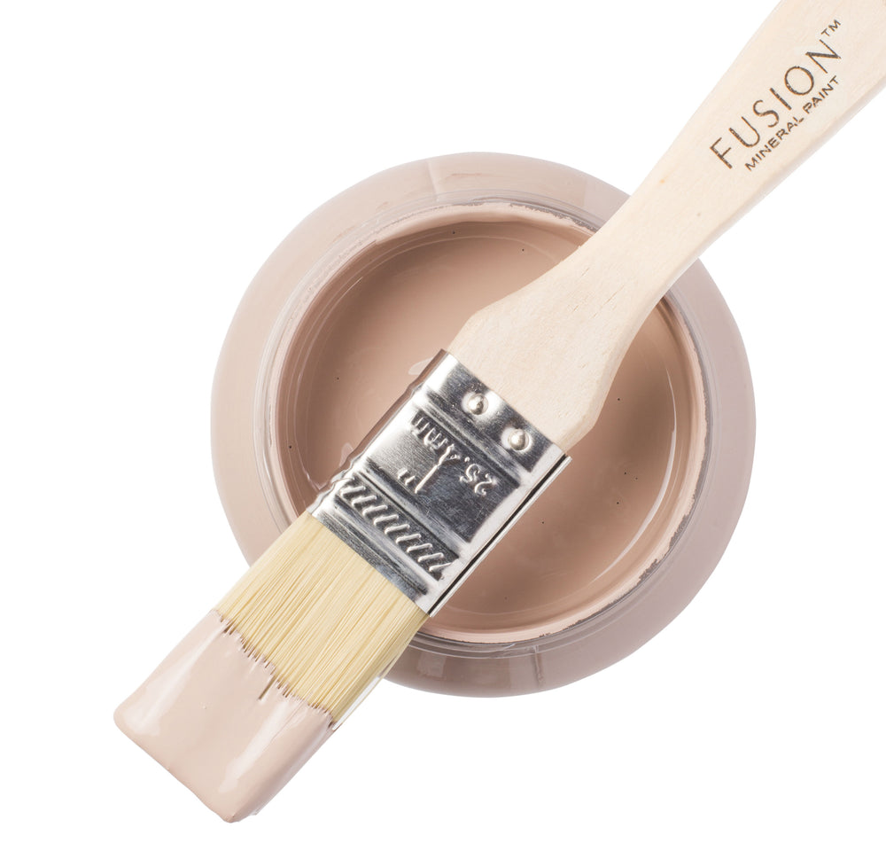Nude pink paint can and brush from Fusion Mineral Paint