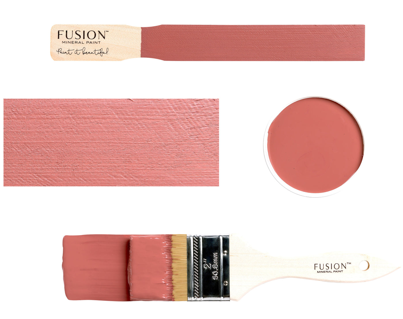 Warm rose brush flat lay from Fusion Mineral Paint