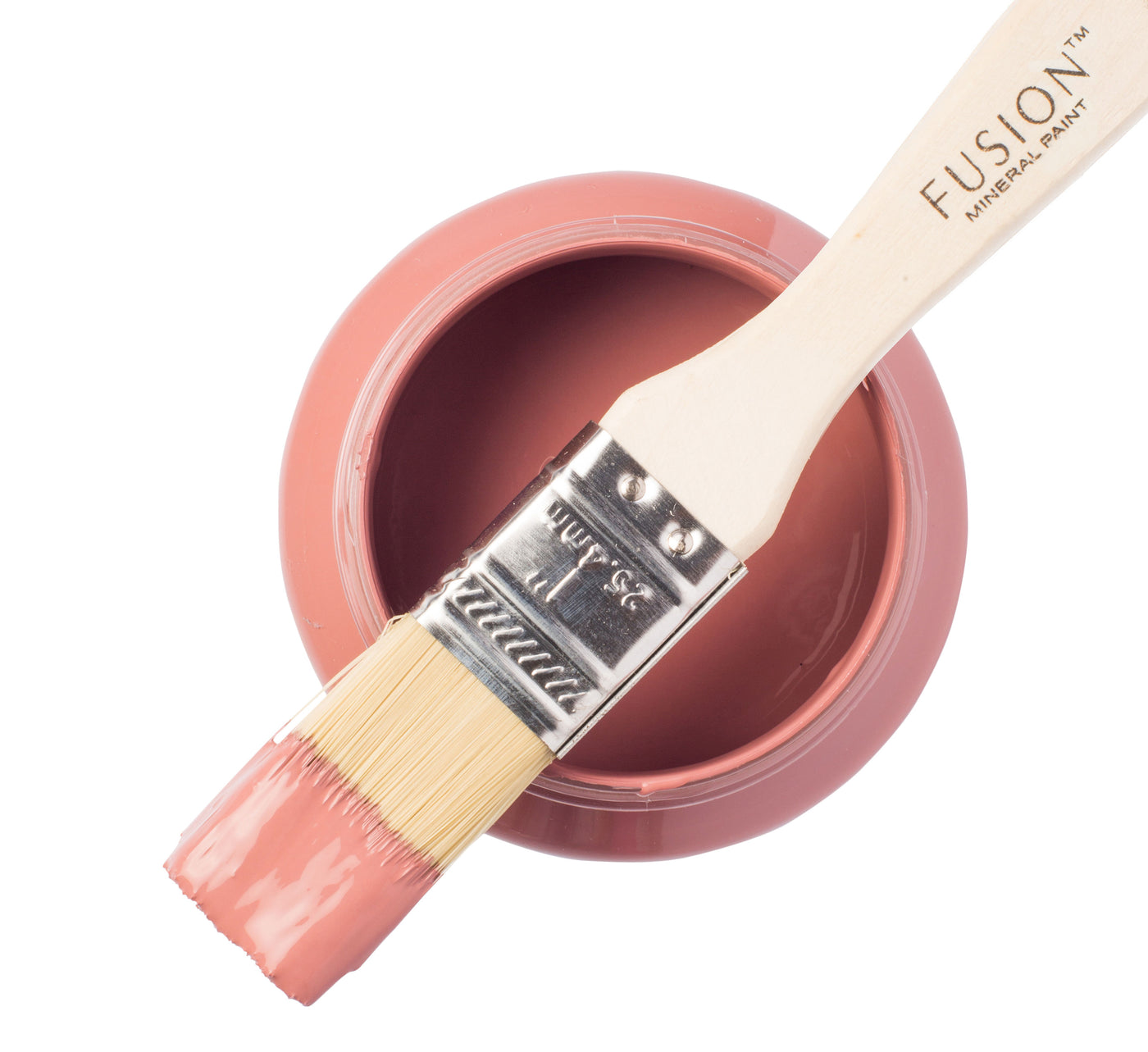 Warm rose paint can and brush from Fusion Mineral Paint