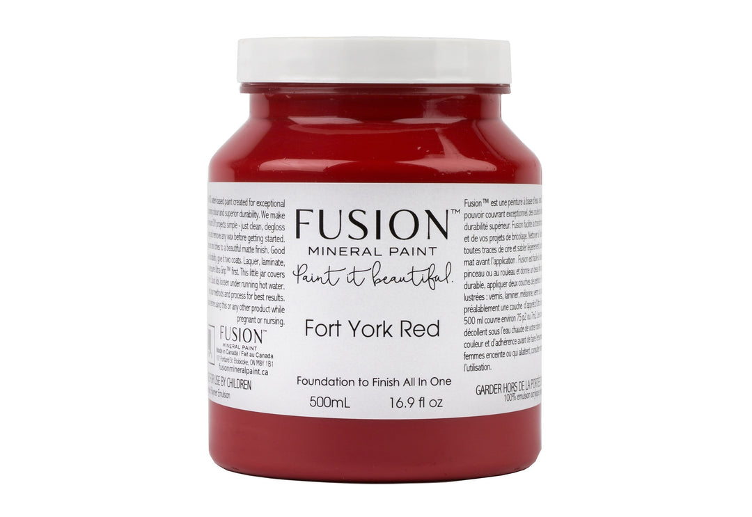 Vibrant red 500ml pint from Fusion Mineral Paint