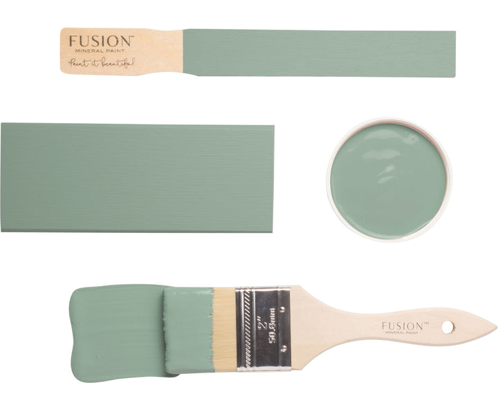 Pale blue brush flat lay from Fusion Mineral Paint