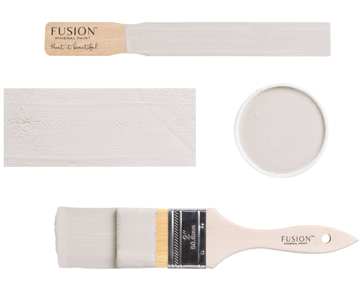 Neutral grey brush flat lay from Fusion Mineral Paint