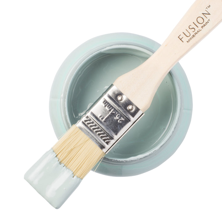 Light blue paint can and brush from Fusion Mineral Paint