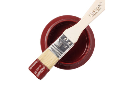 Paint can and brush in deep red by Fusion Mineral Paint
