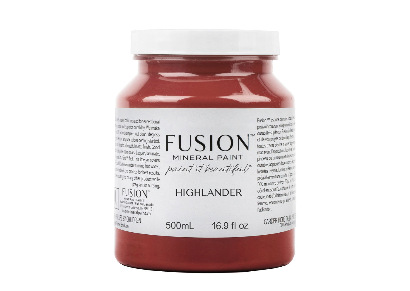 Deep red 500ml paint pint by Fusion Mineral Paint