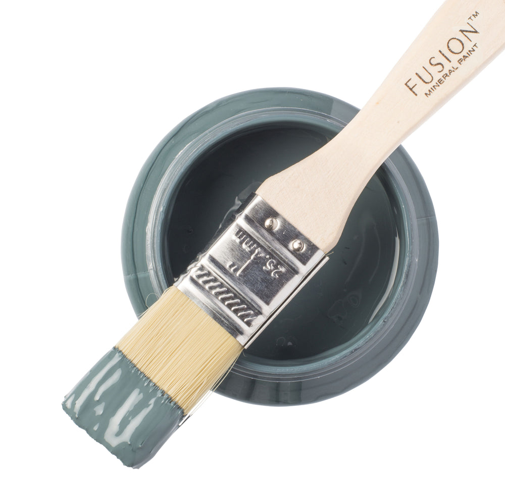 Blue paint can and brush from Fusion Mineral Paint