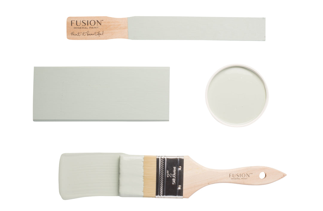 Blue green brush flat lay from Fusion Mineral Paint