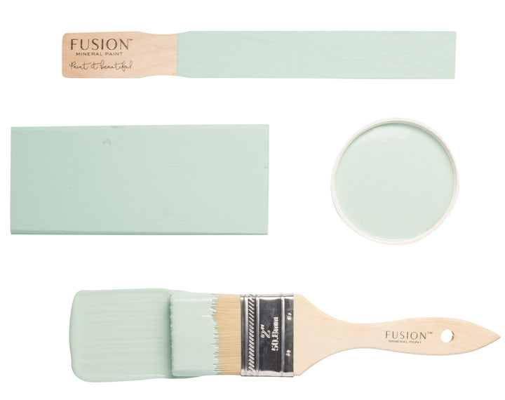 Light blue brush flat lay from Fusion Mineral Paint