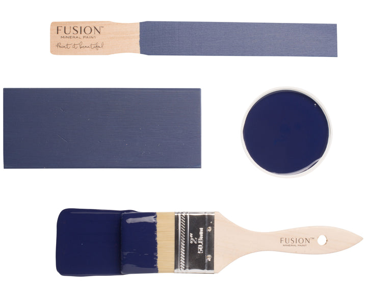 Royal blue brush flat lay from Fusion Mineral Paint