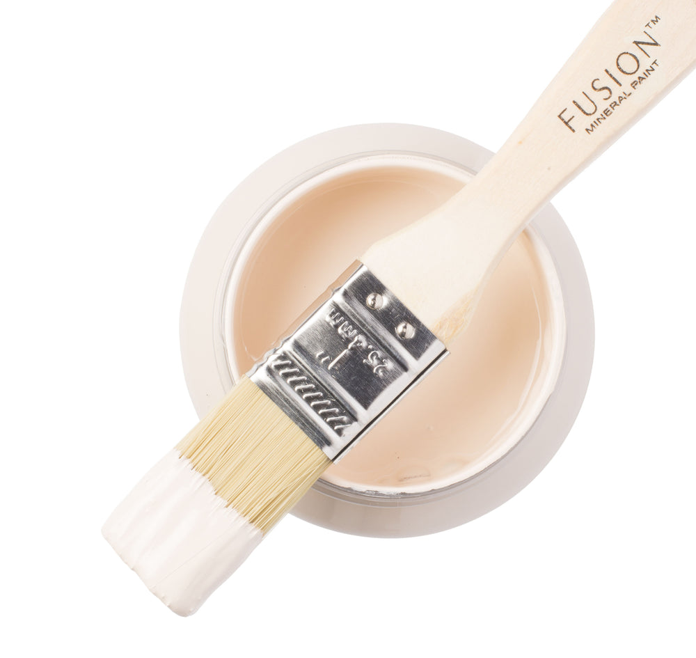 Light pink paint can and brush from Fusion Mineral Paint