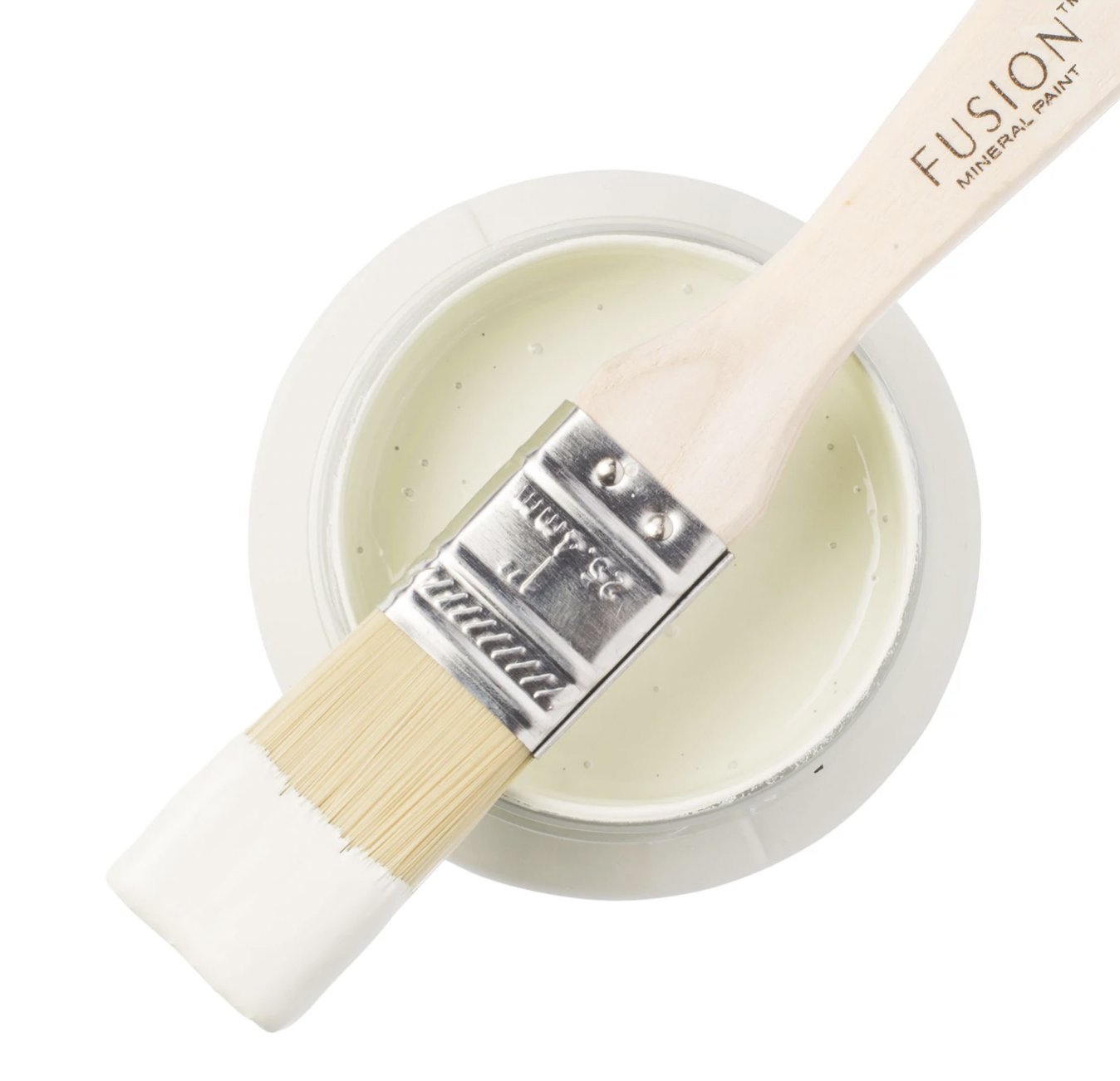 Mint green paint can and brush from Fusion Mineral Paint