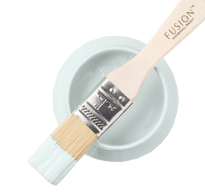 Pale blue paint can and brush from Fusion Mineral Paint