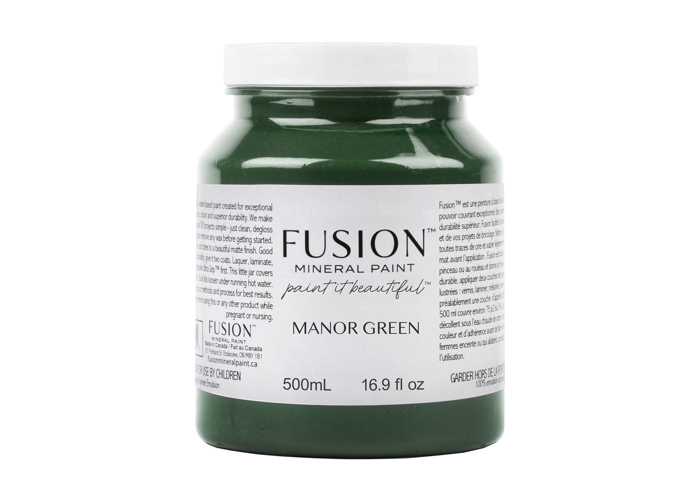 Deep green 500ml pint from Fusion Mineral Paint