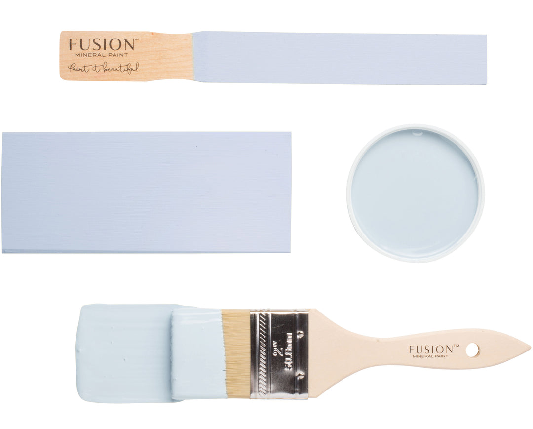 Periwinkle blue brush flat lay from Fusion Mineral Paint
