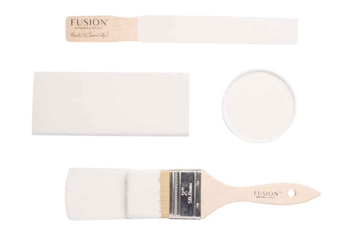 Purest white brush flat lay from Fusion Mineral Paint
