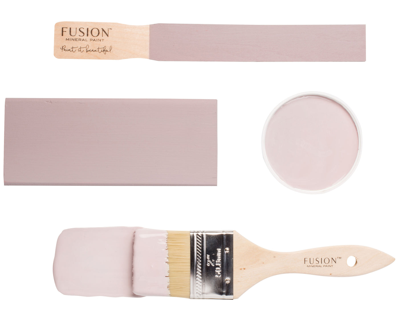 Neutral pink brush flat lay from Fusion Mineral Paint