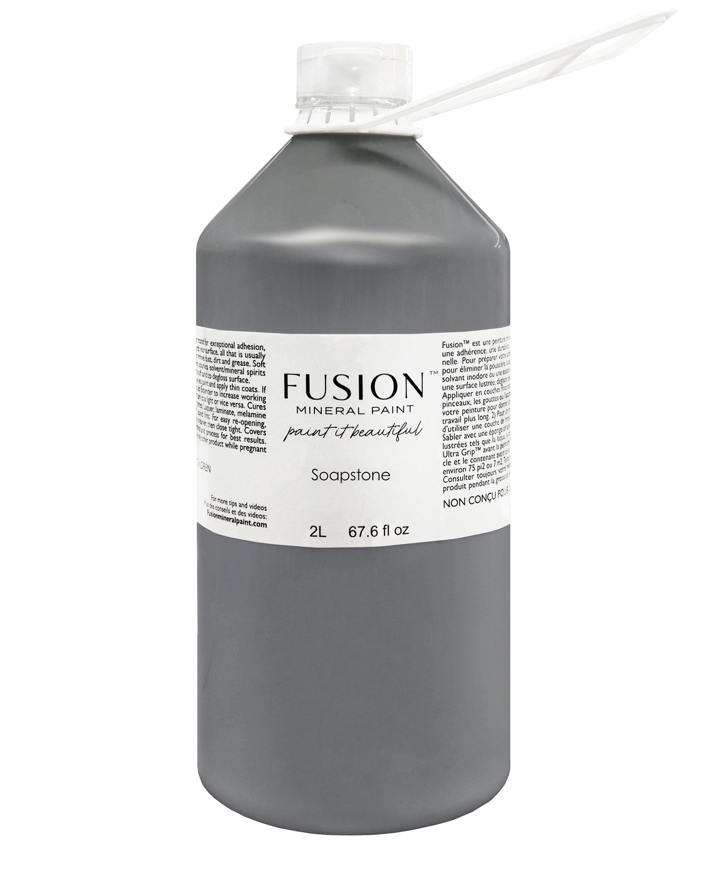 Deep grey 2L container from Fusion Mineral Paint
