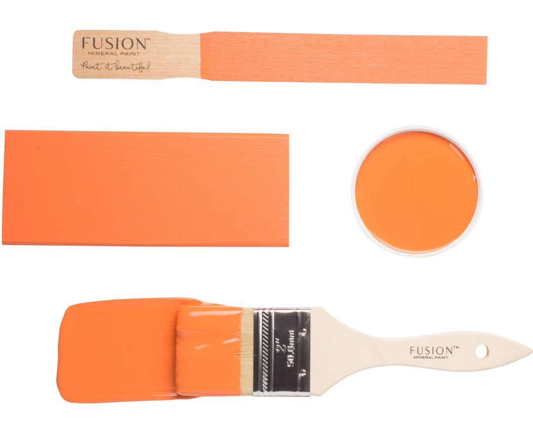 Rustic orange brush flat lay from Fusion Mineral Paint