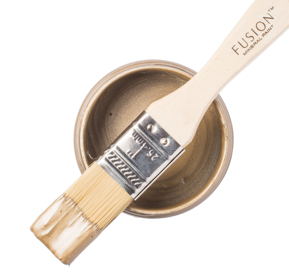 Gold paint can and brush from Fusion Mineral Paint