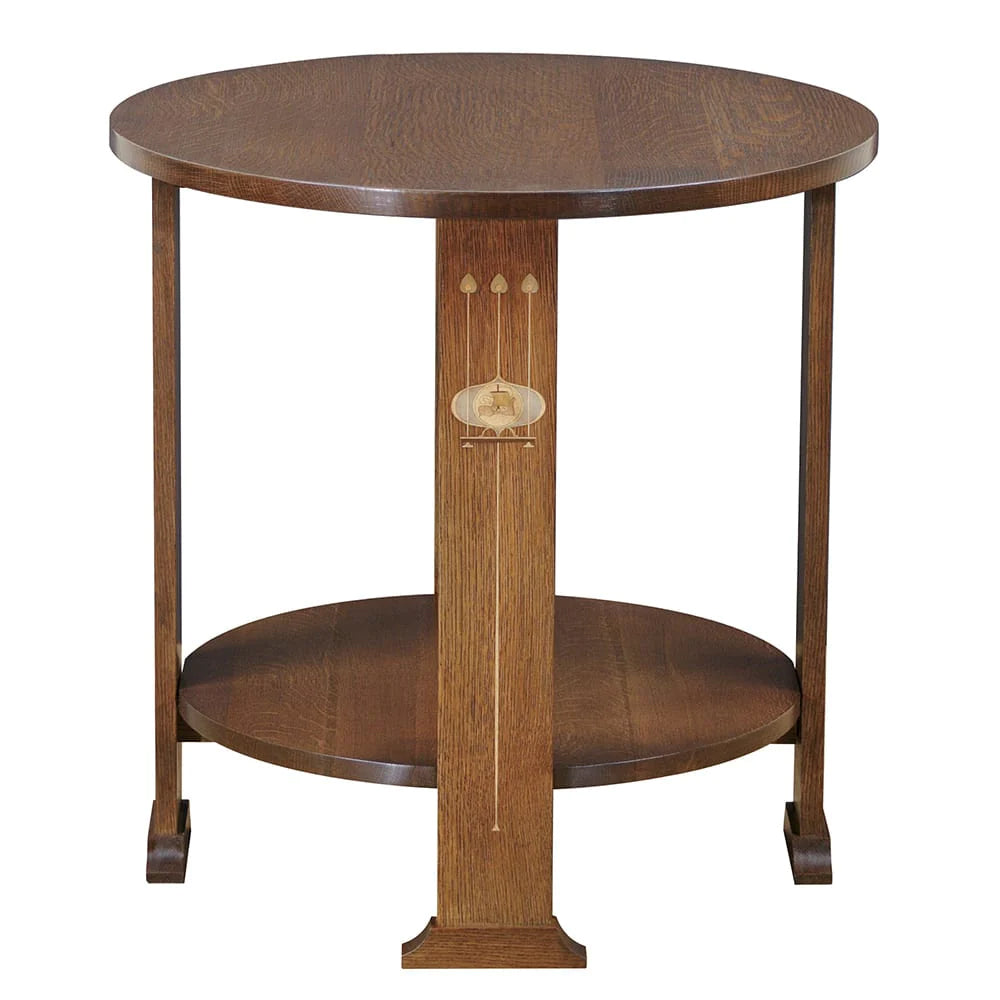 Stickley Oak Harvey Ellis Round Lamp Table