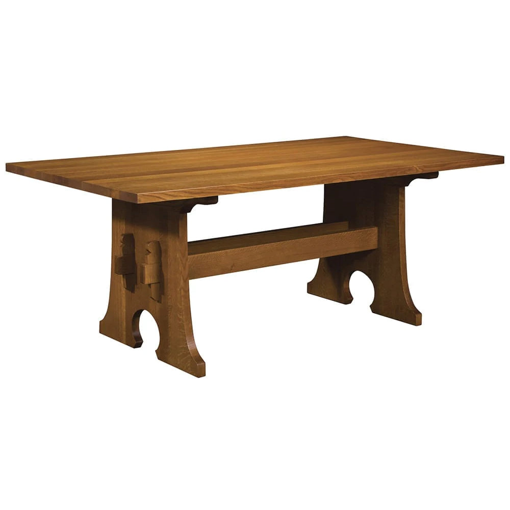 Stickley Mission Keyhole Trestle Table