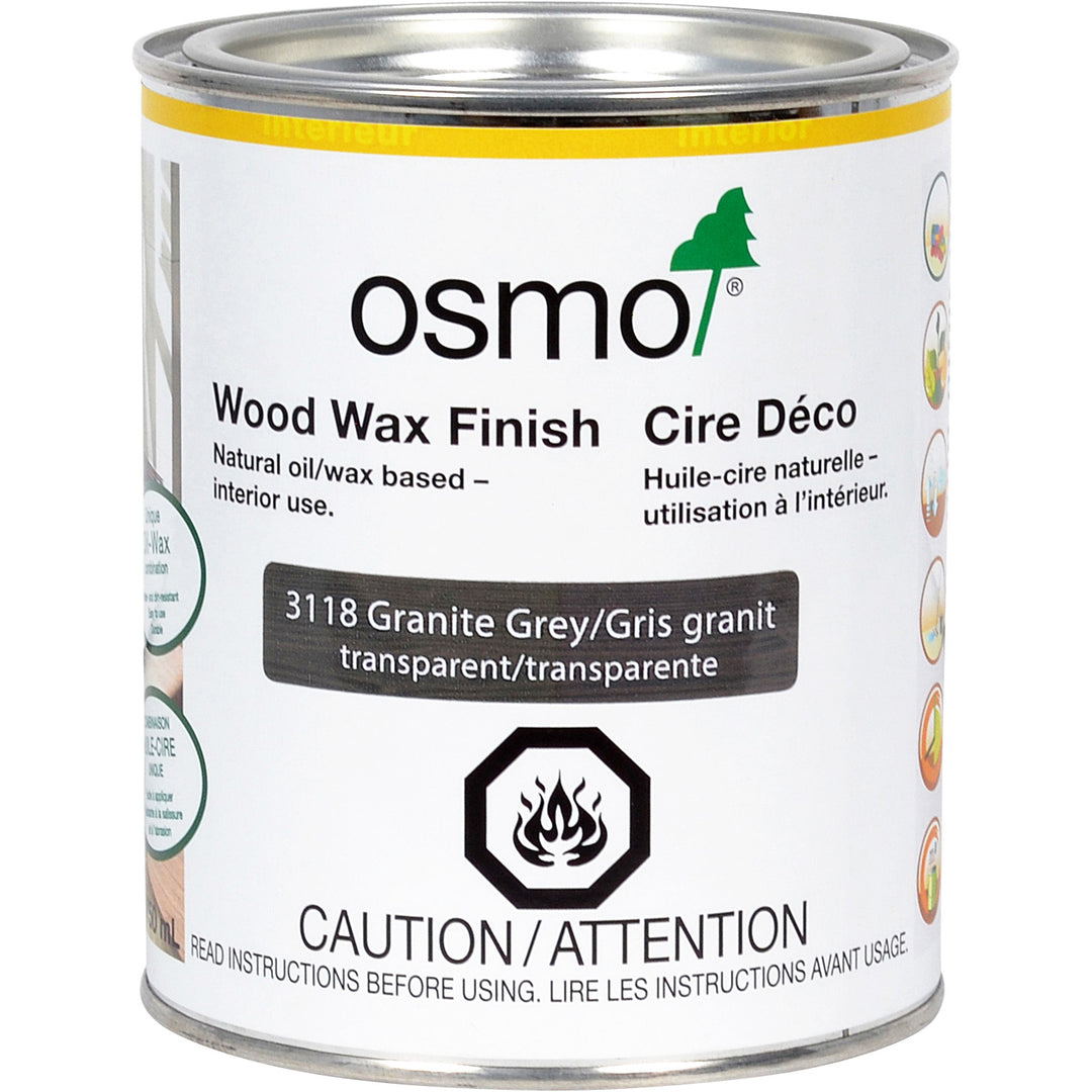 Osmo Wood Wax Finish - 3118 Granite Grey